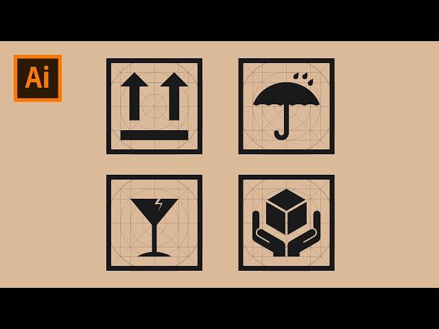 Packaging Symbols Icon Design Using Grid - Illustrator Tutorial