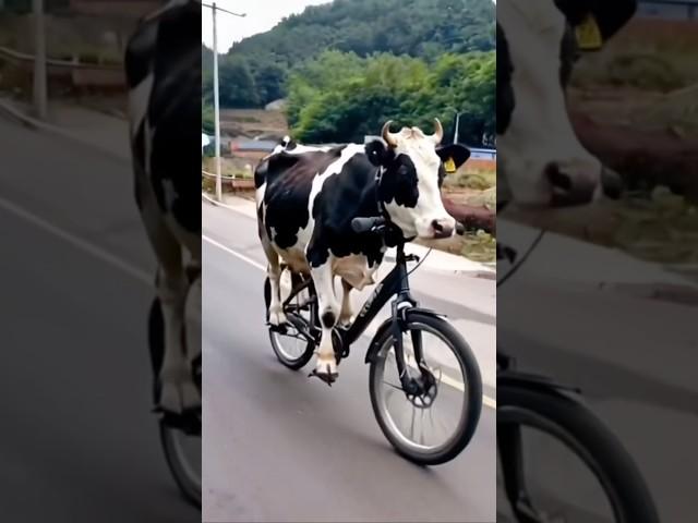 Cow Ne Cycle Chaliye  #shorts #funny #cow