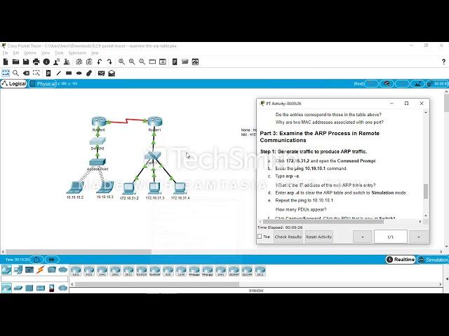 9.2.9 Packet Tracer - Examine the ARP Table