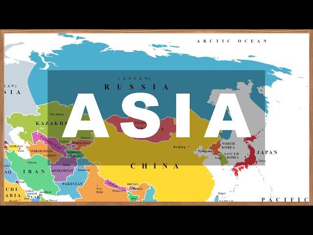 Map of Asia: Countries, National Flags, Capitals  (with Photos). Learn Geography #02