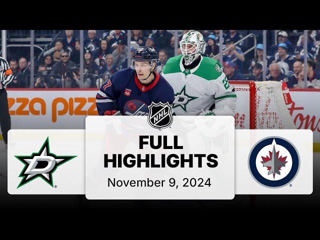 NHL Highlights | Stars vs. Jets - November 09, 2024