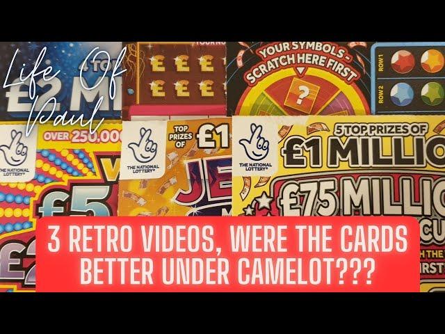 Old School scratch cards. 3 retro videos so that you can relive the good old days of Camelot.