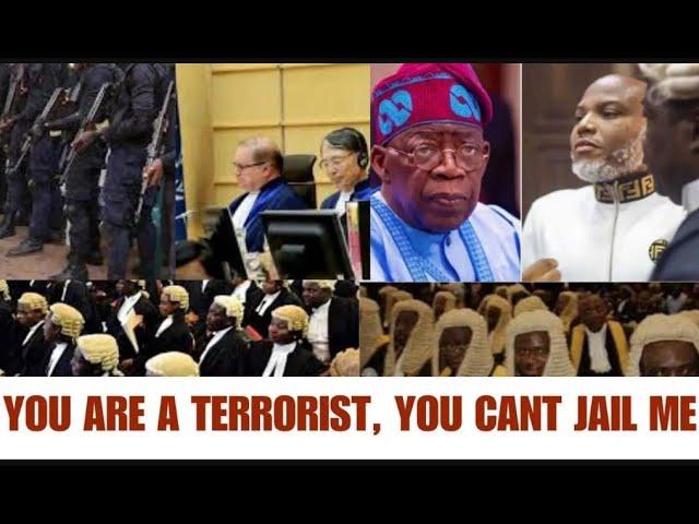 BREAKING: YOU ARE A TERRORIST, YOU CANT JAIL ME, KANU RIDICULES TINUBUS CHIEF JUSTICE OF THE ZOO