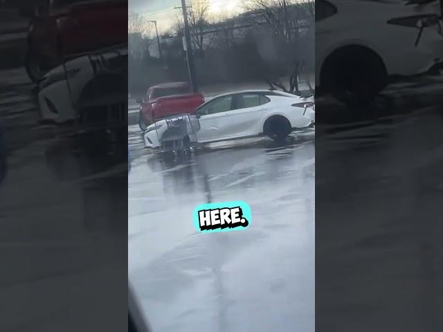 Shopping Carts Crash Into Car  #shorts