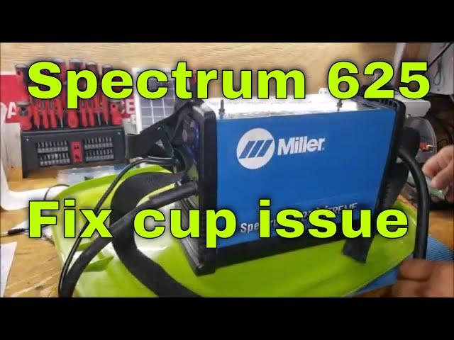 How to fix a Miller Spectrum 625 plasma cutter with cup light and give routine maintenance.