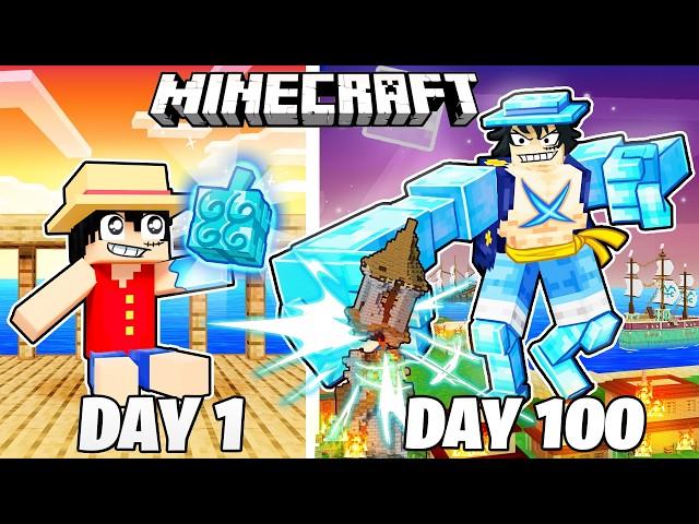 I Survived 100 Days as DIAMOND LUFFY in Minecraft!