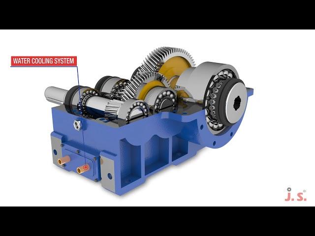 Technical Animation of JS Helical Extruder Gearbox |  Extruder Helical Gear Reducer | JS Gears