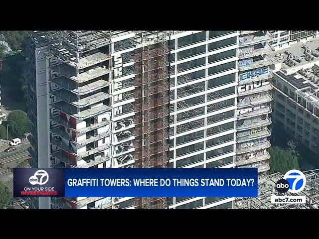 Why haven't downtown Los Angeles's graffiti-covered towers been cleaned up?