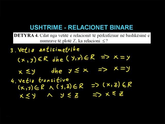 19 Matematika 10 Mesimi 19 Ushtrime Relacioni binar