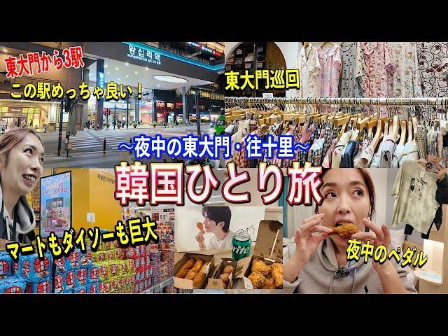 【韓国旅行】この駅良いやん買い物しやすくて気に入りました🩷東大門夜活🩷ひとり旅/emart/ダイソー/NYUNYU/MIMILINE