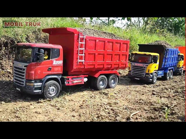 MOBIL TRUK TRONTON MUAT PASIR GUNUNG - SIMULASI ALAT BERAT LOADER BEKO KERUK RC