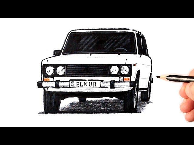 How to draw a car Zhiguli | Ehedov Elnur