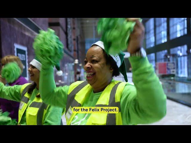 400 Green Santas take on The Felix Project's Stair Climb!