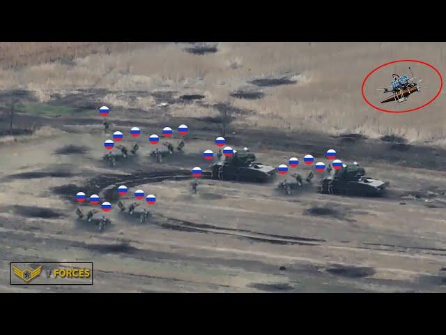 How Ukrainian FPV drone brutally blew up armored group full of Russian troops deployed in Torske