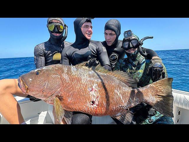 GIANT 55 Pound Cubera Snapper on a POLESPEAR in the BAHAMAS - Ep. 44