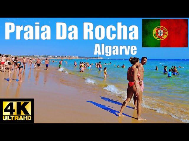 Praia da Rocha Beach Walk 4K, Portimão, Algarve Portugal.