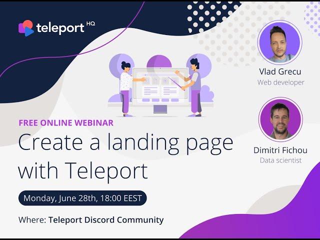 TeleportHQ   Webinar01   How to create a landing page