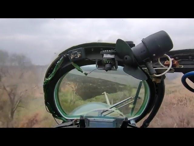 Ukraine - XX.11.2022. POV Of Ukrainian MI-24 Launching Rockets Towards Russian Positions.