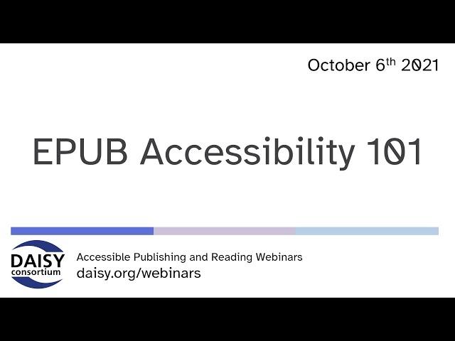 EPUB Accessibility 101