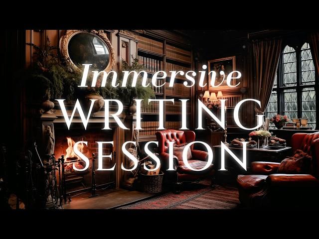 writing in a cozy old library during an autumn thunderstorm   (ambience + music)