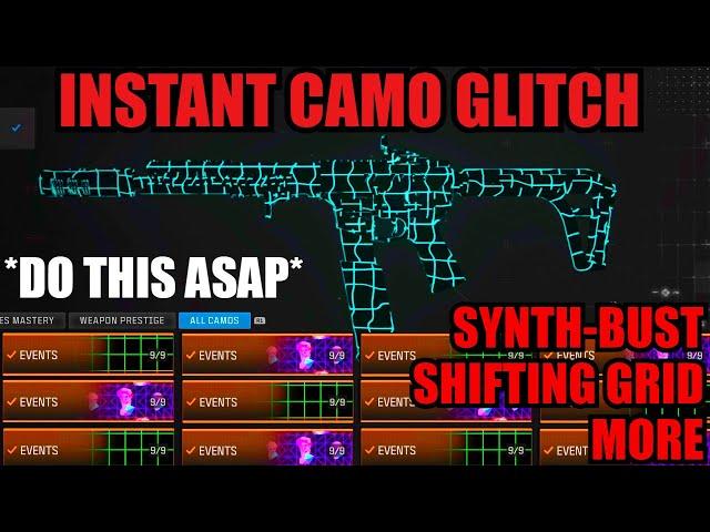 *NEW* INSTANT CAMO GLITCH MW3! SYNTH-BUST/SHIFTING GRID/MORE! MW3 GLITCHES! WARZONE GLITCH!