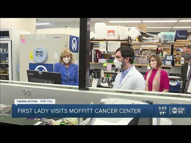 First Lady visits Moffitt Cancer Center to see what Tampa researchers are doing to cure cancer