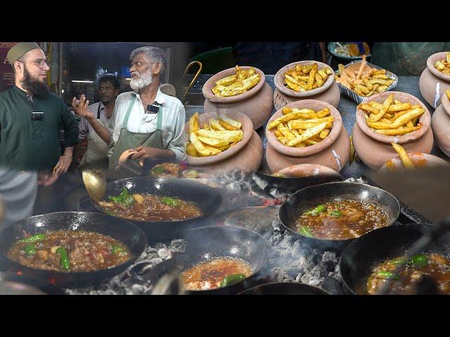 KARACHI FOOD STREET TOUR HUSSAINABAD FOOD MUTTON KOYLA KARAHI | PAPA FRIES