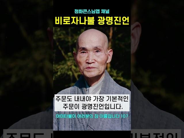 법신부처님 비로자나불의 광명과 광명진언 #청화스님