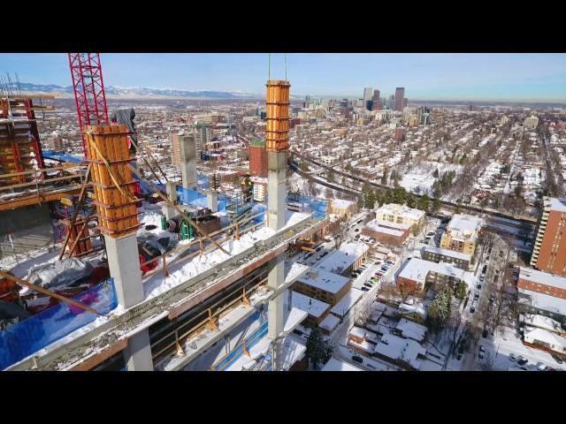 Amazing Drone tour of Denver High-Rise Construction Site