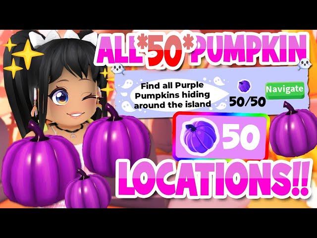 *DAY 27* ALL 50 *PURPLE PUMPKIN* LOCATION!! in Adopt Me! (roblox) HALLOWEEN