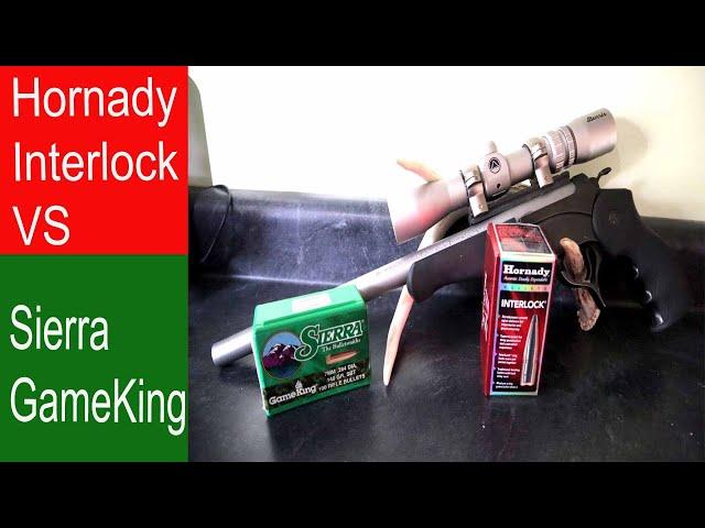 sierra gameking vs Hornady Interlock Handgun Bullet Battle. Which is better for handgun hunting?