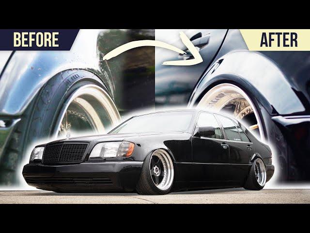 Building the perfect Widebody Mafia-Car in 20 minutes | Benz W140  | Time Lapse Transformation