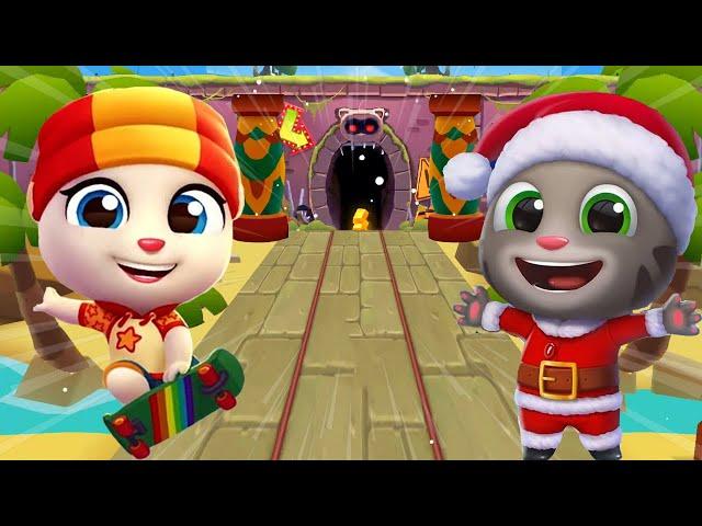 TALKING TOM GOLD RUN 2020 - NEW SPACE SIDE WORLD SANTA TOM VS SKATER ANGELA