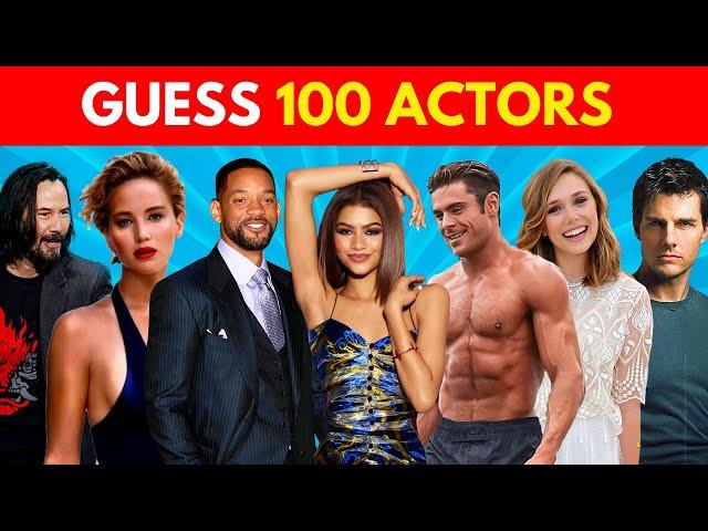 GUESS the ACTOR in 3 Seconds (Part 1) | 100 famous Actors and Actresses