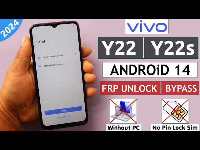 Vivo Y22 | Y22s Android 14 Frp Unlock/Bypass Google Account Lock Without PC/No Pin Lock Sim - 2024