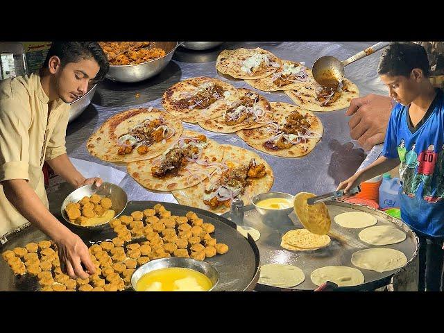 Shami Kabab Paratha Roll Rs. 30 | Roadside Street Food KEBAB ROLL | Pakistani Street Food Karachi