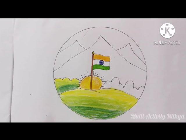 Drawing independence day | how to draw | step by step | Multi activity nithya