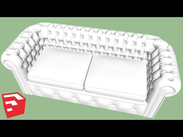 Chesterfield Sofa Modeling in SketchUp - TutorialsUp