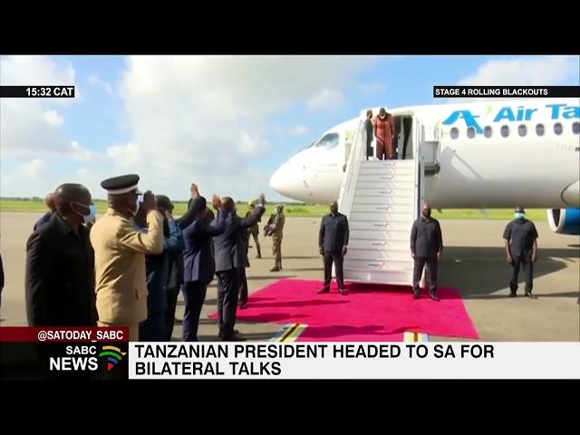 Tanzania's president Samia Suluhu Hassan arrives in South Africa on an state visit in March