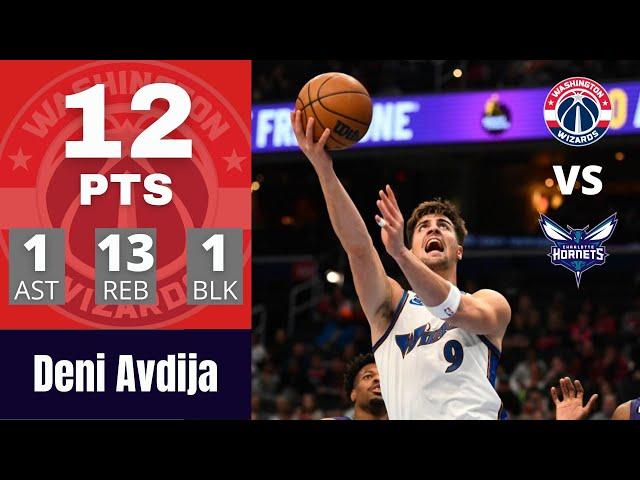 Deni Avdija Highlights VS Charlotte Hornets - 12 PTS, 13 REB, 1 BLK | דני אבדיה היילייטס נגד הורנטס