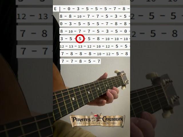 Пираты Карибского моря на одной струне / Pirates of the Caribbean guitar easy tutorial