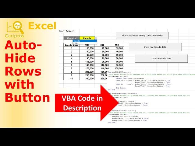 How to Automatically Hide Rows based on Cell Value with a Button
