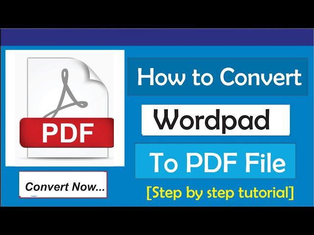 How To Convert WordPad To Pdf: how to save a WordPad document as a pdf