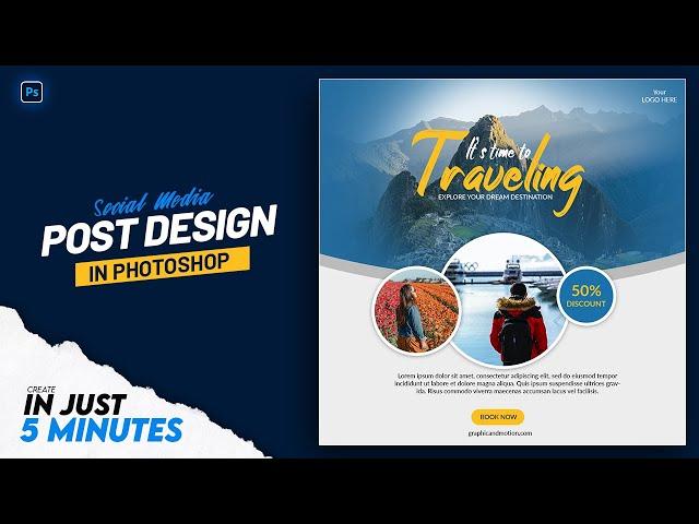 Amazing Tour and Travel Banner Design in Photoshop | Photoshop Tutorial