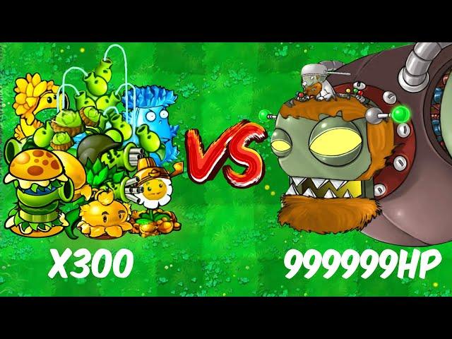 300 Plants VS 9999 HP Dr.Zomboss - Who Will Win? PVZ 1 Hybrid Challenge