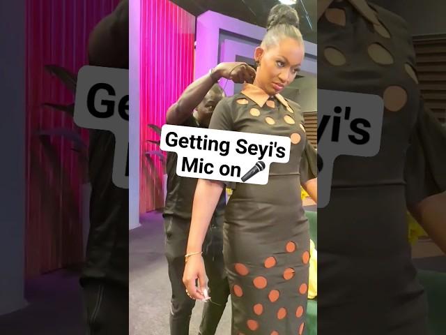 Our Sound Engineer Prepping #SeyiBanigbe for another banging interview on #BingingwithGameChangers