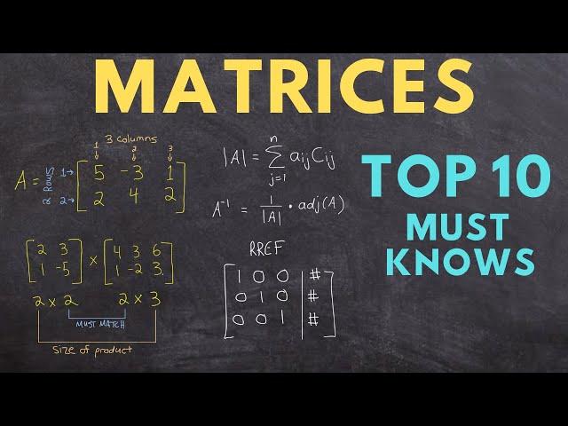 Matrices Top 10 Must Knows (ultimate study guide)