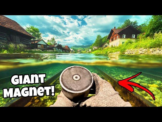 I Tossed My Giant Magnet In A River LOADED With 100 Year Old Treasure! (Magnet Fishing)