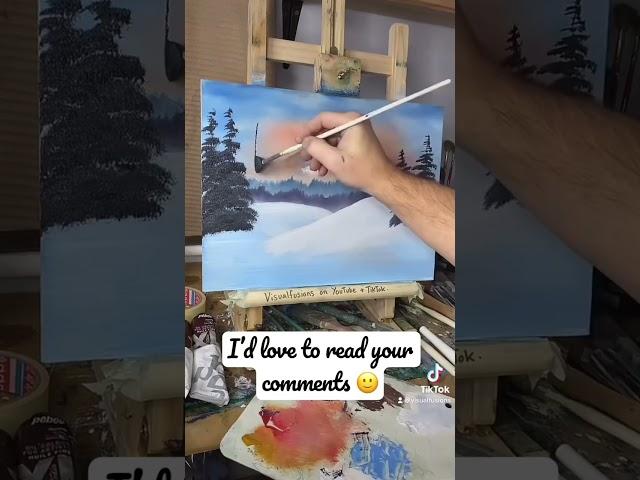 EPIC Sunset Snowy Mountain Oil Painting Art