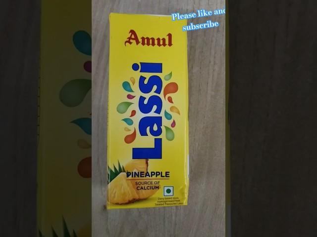 Amul pineapple lassi #YouTube# YouTube shorts# trending# food# vlogs# Rs 22# pineapple lassi#Amul